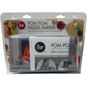 Boye Pom Pom and Tassel Maker Tool Kit 12 Pieces with Case 3708800000J NEW